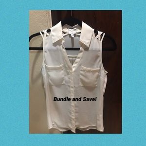 Sleeveless Express Portofino Slim Fit Top (Beige)